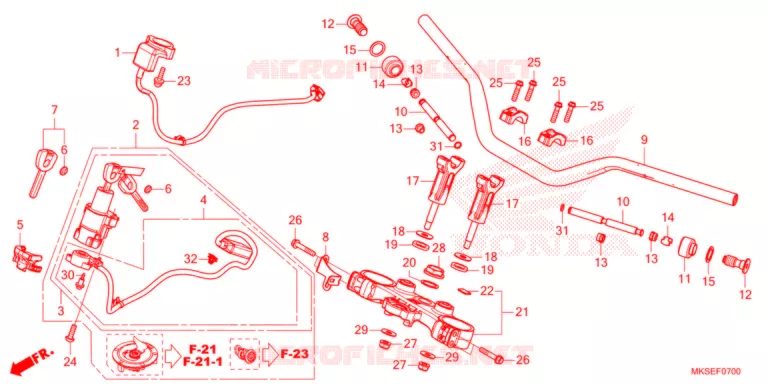 GUIDON - TE DE FOURCHE Honda MOTO 1100 AFRICA-TWIN 2021  CRF1100DM
