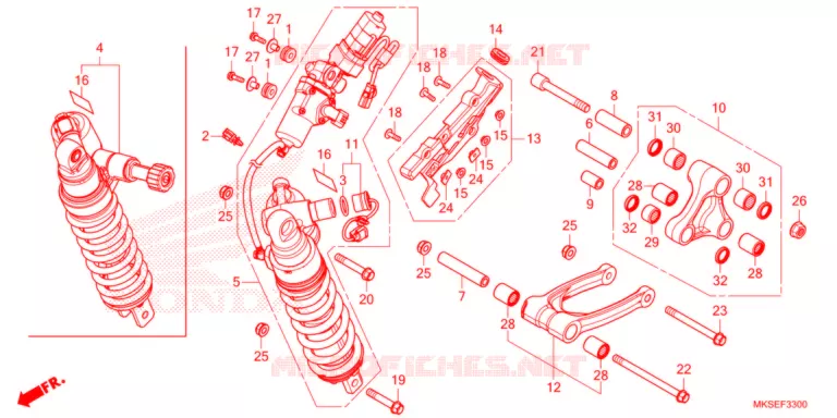 AMORTISSEUR ARRIERE Honda MOTO 1100 AFRICA-TWIN 2021  CRF1100DM