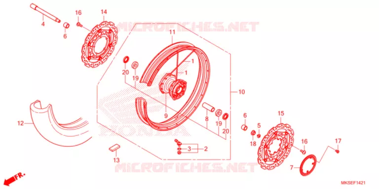 ROUE AVANT (2) Honda MOTO 1100 AFRICA-TWIN 2021  CRF1100DL2M