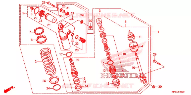 AMORTISSEUR ARRIERE Honda MOTO 450 CRF 2020  CRF450LL