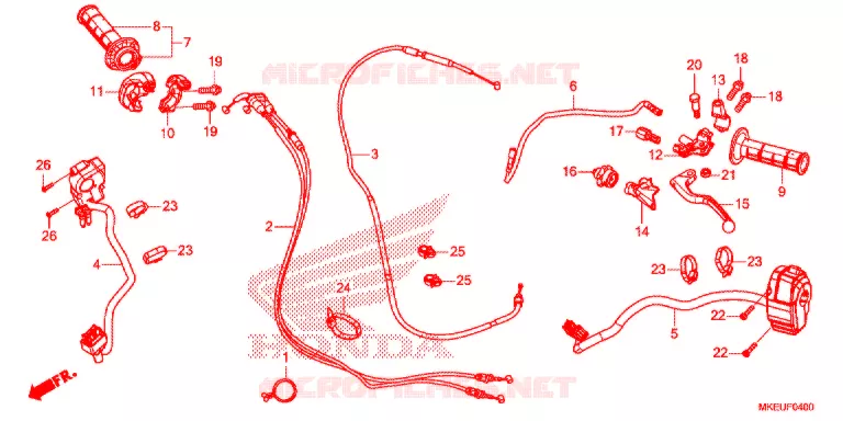 LEVIER DE GUIDON - CABLE - COMMODO Honda MOTO 450 CRF 2020  CRF450LL