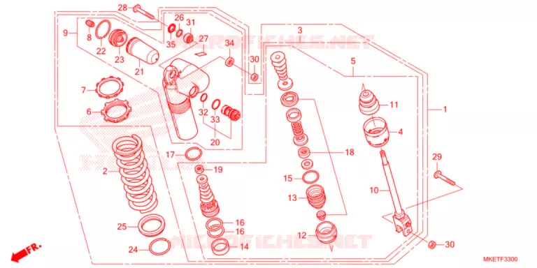 AMORTISSEUR ARRIERE Honda MOTO 450 CRF 2021  CRF450RLM