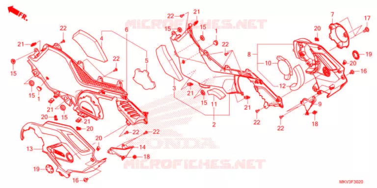COUVERCLES LATERAUX Honda SCOOTER 750 FORZA 2021  NSS750M
