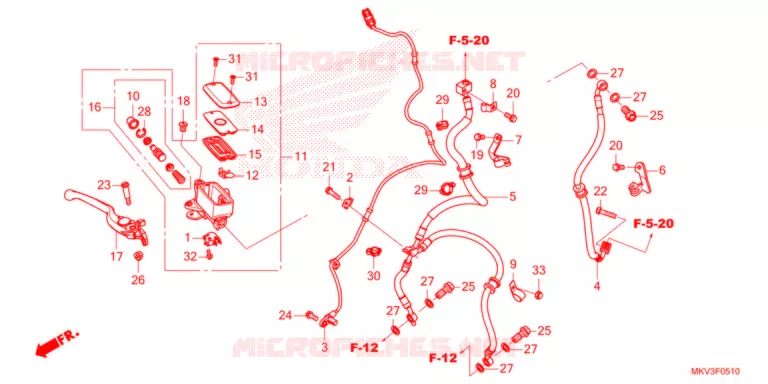 MAITRE CYLINDRE DE FREIN AVANT Honda SCOOTER 750 FORZA 2021  NSS750M