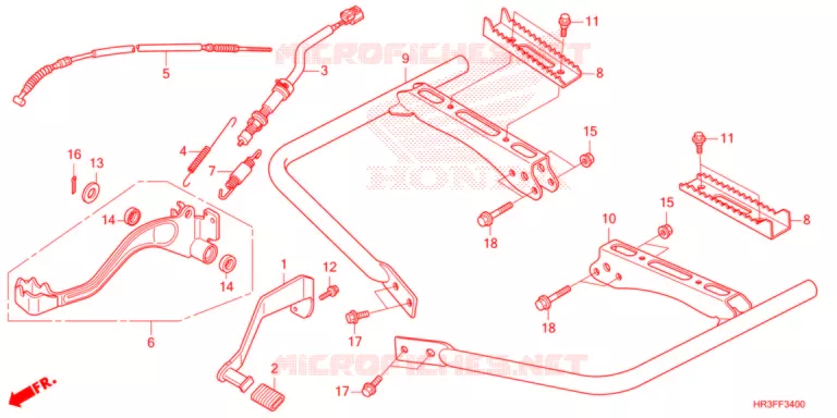 PEDALE - REPOSE PIED Honda ATV 420 FOURTRAX 2021  TRX420FA2M