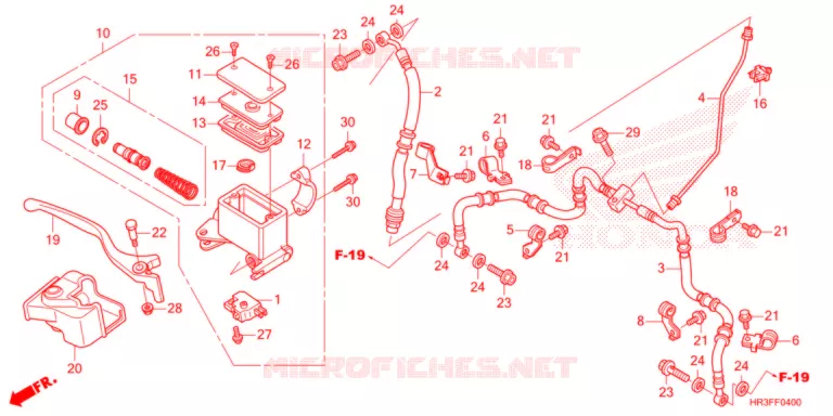 MAITRE CYLINDRE DE FREIN AVANT Honda ATV 420 FOURTRAX 2021  TRX420FM2M