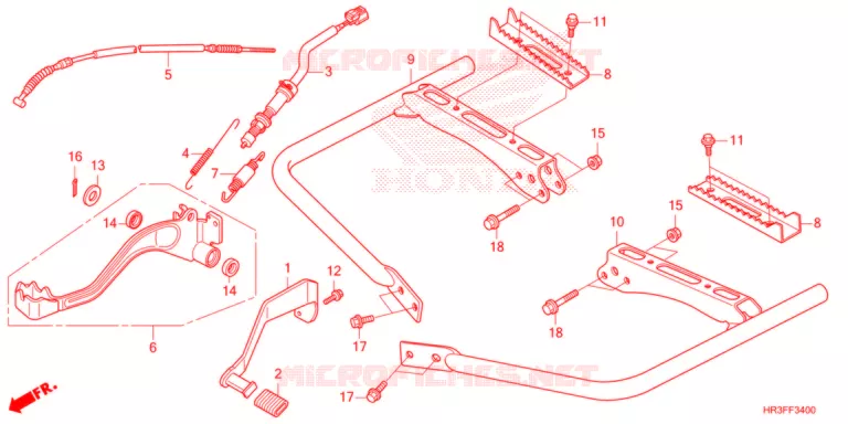 PEDALE - REPOSE PIED Honda ATV 420 FOURTRAX 2021  TRX420TE1M