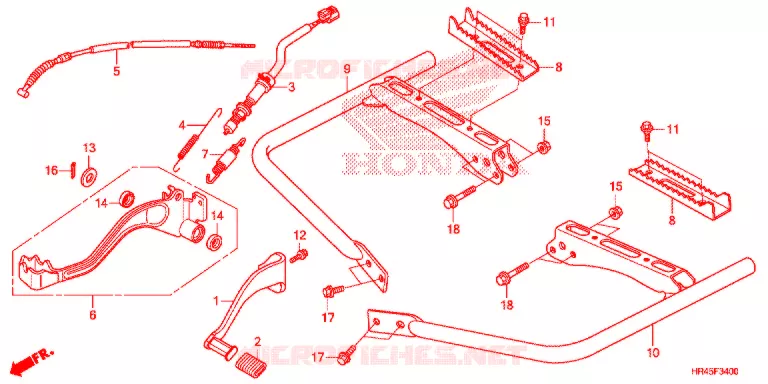 PEDALE - REPOSE PIED Honda ATV 520 FOURTRAX 2021  TRX520FM2M