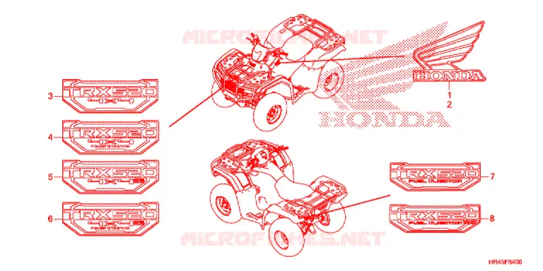 AUTOCOLLANTS Honda ATV 520 FOURTRAX 2021  TRX520FM2M
