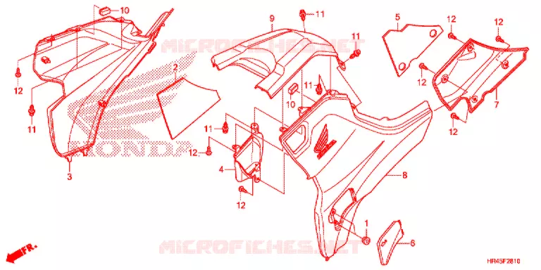 COUVERCLE LATERAL - CAPOT DE RESERVOIR Honda ATV 520 FOURTRAX 2021  TRX520FM2M