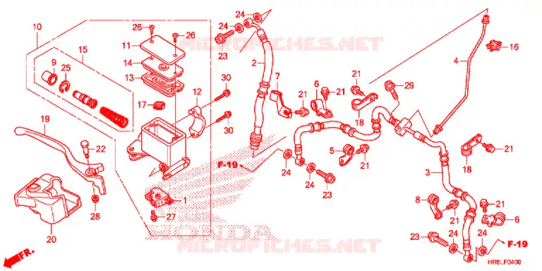 MAITRE CYLINDRE DE FREIN AVANT Honda ATV 520 FOURTRAX 2021  TRX520FM6M