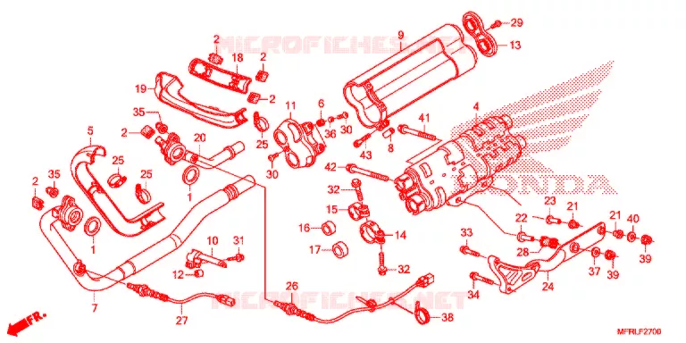 SILENCIEUX D'ECHAPPEMENT Honda MOTO 1300 VT 2020  VT1300CXAL