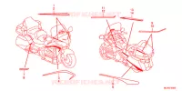 AUTOCOLLANTS pour Honda GL 1800 GOLD WING ABS NAVI AIRBAG RED de 2015