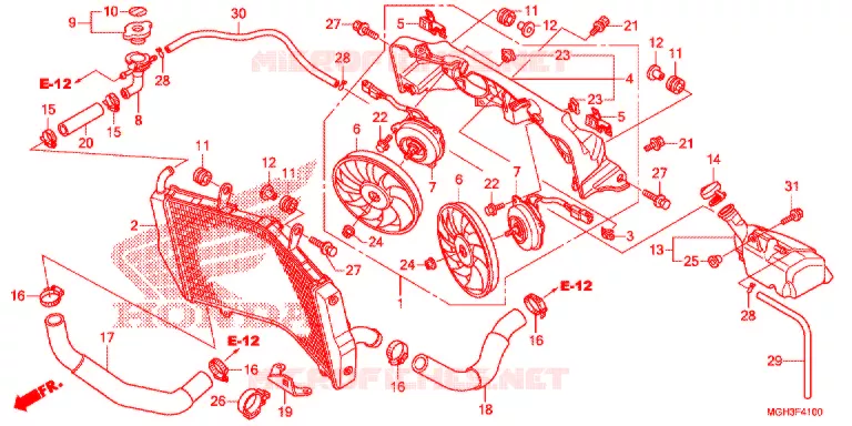 RADIATEUR Honda MOTO 1200 CROSSTOURER 2012  VFR1200XDC