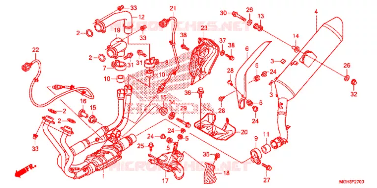 SILENCIEUX D'ECHAPPEMENT Honda MOTO 1200 CROSSTOURER 2012  VFR1200XDC