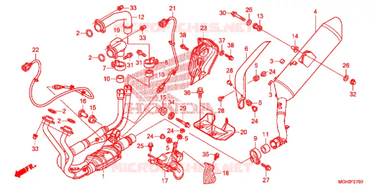 SILENCIEUX D'ECHAPPEMENT Honda MOTO 1200 CROSSTOURER 2013  VFR1200XDD