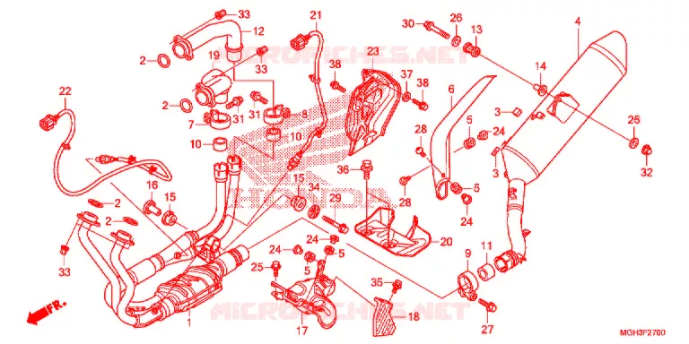 SILENCIEUX D'ECHAPPEMENT Honda MOTO 1200 CROSSTOURER 2013  VFR1200XDD