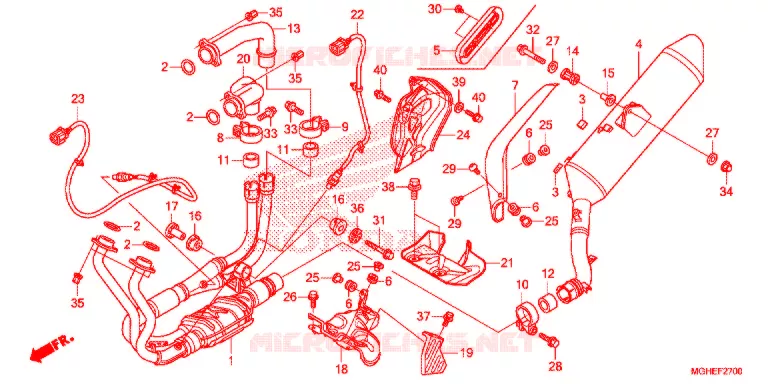 SILENCIEUX D'ECHAPPEMENT Honda MOTO 1200 CROSSTOURER 2014  VFR1200XDAE
