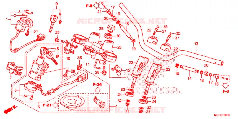 GUIDON - TE DE FOURCHE Honda MOTO 1200 CROSSTOURER 2014  VFR1200XDE