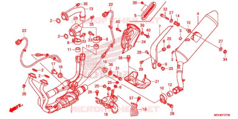 SILENCIEUX D'ECHAPPEMENT Honda MOTO 1200 CROSSTOURER 2014  VFR1200XDE