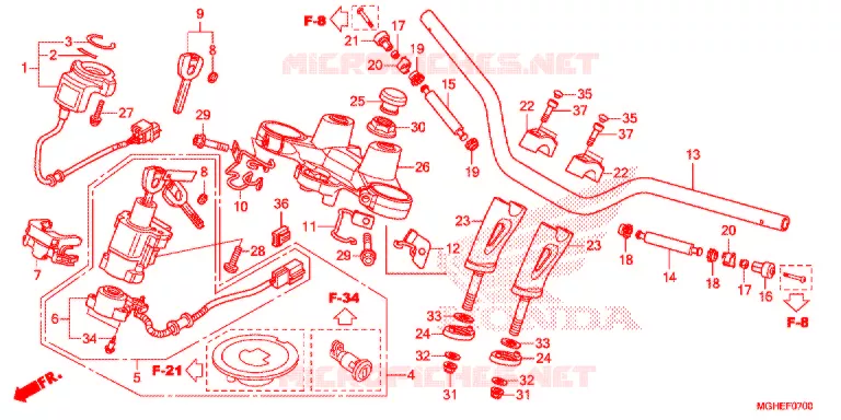 GUIDON - TE DE FOURCHE Honda MOTO 1200 CROSSTOURER 2014  VFR1200XDLE