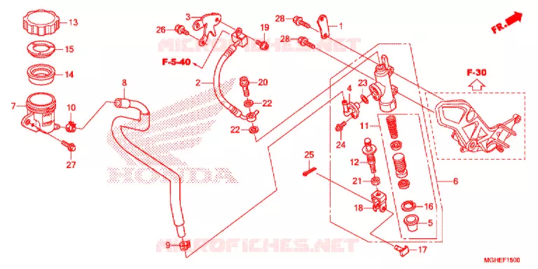 MAITRE-CYLINDRE DE FREIN ARRIERE Honda MOTO 1200 CROSSTOURER 2014  VFR1200XDLE
