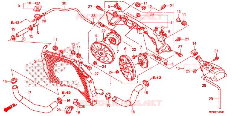RADIATEUR Honda MOTO 1200 CROSSTOURER 2014  VFR1200XDLE