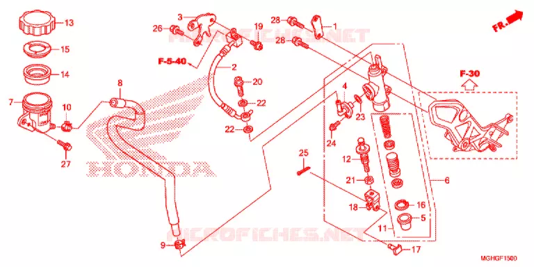 MAITRE-CYLINDRE DE FREIN ARRIERE Honda MOTO 1200 CROSSTOURER 2016  VFR1200XG