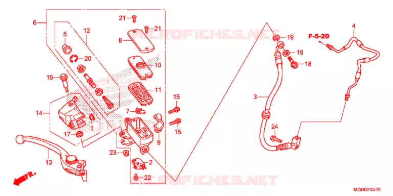 MAITRE CYLINDRE DE FREIN AVANT Honda MOTO 1200 CROSSTOURER 2016  VFR1200XG