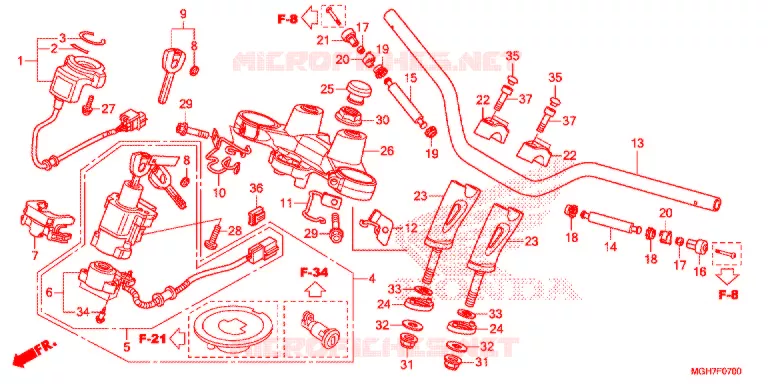 GUIDON - TE DE FOURCHE Honda MOTO 1200 CROSSTOURER 2016  VFR1200XDF