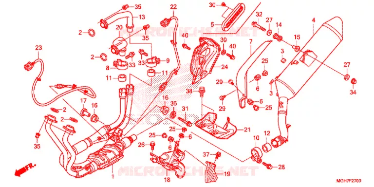SILENCIEUX D'ECHAPPEMENT Honda MOTO 1200 CROSSTOURER 2015  VFR1200XDAF