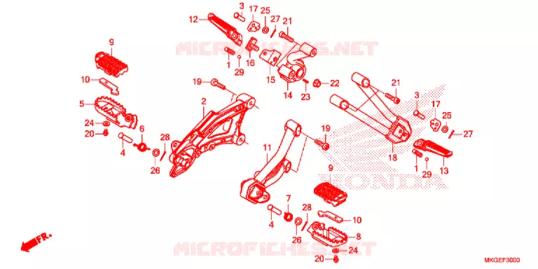 REPOSE PIED Honda MOTO 500 REBEL 2020  CMX500AL