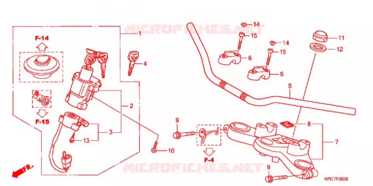 GUIDON - TE DE FOURCHE Honda MOTO 125 VARADERO 2012  XL125VB