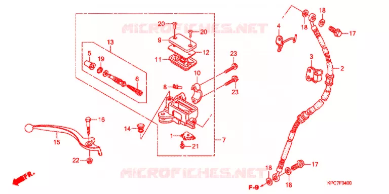 MAITRE CYLINDRE DE FREIN AVANT Honda MOTO 125 VARADERO 2012  XL125VB
