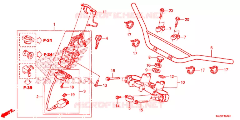 GUIDON - TE DE FOURCHE Honda MOTO 250 CRF 2013  CRF250LD