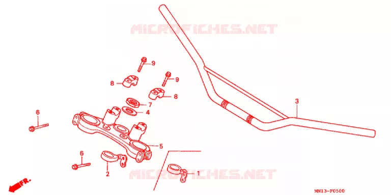 GUIDON - TE DE FOURCHE Honda MOTO 600 XR 2000  XR600RY