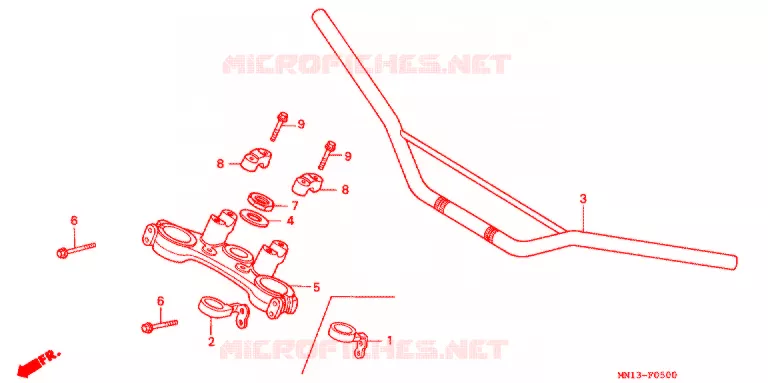 GUIDON - TE DE FOURCHE Honda MOTO 600 XR 2000  XR600RY