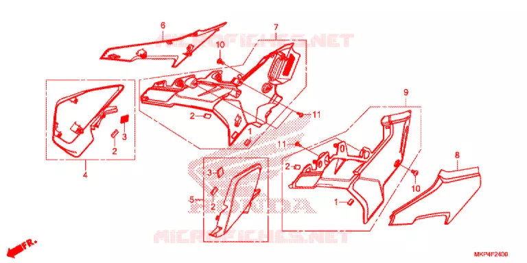 COUVERCLES LATERAUX Honda MOTO 500 CB 2021  CB500XAM