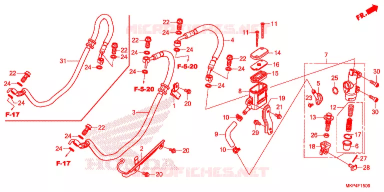 MAITRE CYLINDRE DE FREIN ARRIERE Honda MOTO 500 CB 2021  CB500XAM