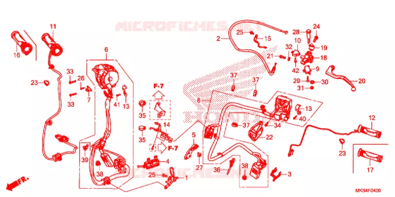 LEVIER DE GUIDON/COMMUTATEUR/CABLE (MT) Honda MOTO 1100 AFRICA-TWIN 2021  CRF1100AM