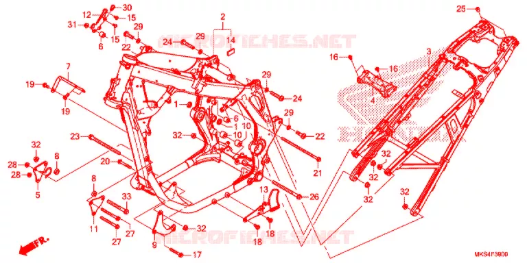 CADRE Honda MOTO 1100 AFRICA-TWIN 2021  CRF1100D4M
