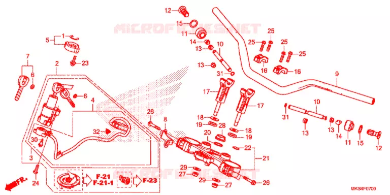 GUIDON - TE DE FOURCHE Honda MOTO 1100 AFRICA-TWIN 2021  CRF1100D4M