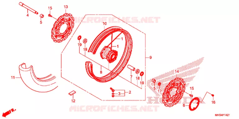 ROUE AVANT (CRF1100A4/D4) Honda MOTO 1100 AFRICA-TWIN 2021  CRF1100D4M