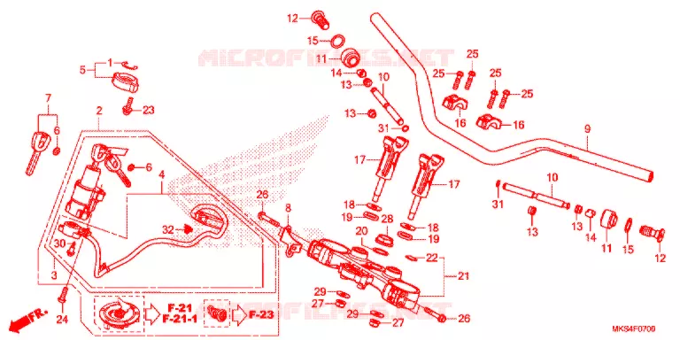 GUIDON - TE DE FOURCHE Honda MOTO 1100 AFRICA-TWIN 2021  CRF1100D4M
