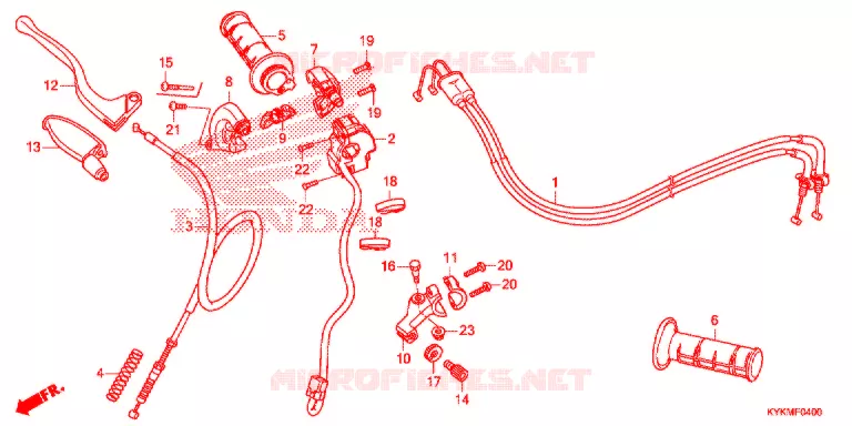 LEVIER DE GUIDON - CABLE - COMMODO Honda MOTO 110 CRF 2021  CRF110FM