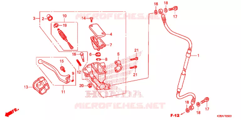 MAITRE CYLINDRE DE FREIN AVANT Honda MOTO 125 CRF 2021  CRF125FM