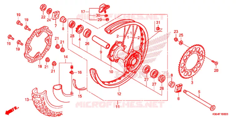 ROUE ARRIERE Honda MOTO 250 CRF 2021  CRF250RM