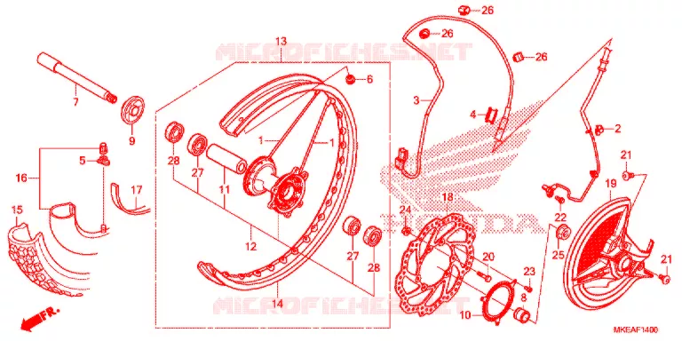 ROUE AVANT Honda MOTO 450 CRF 2021  CRF450RLM