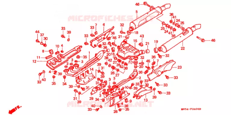 SILENCIEUX D'ECHAPPEMENT Honda MOTO 1500 GOLD-WING 1991  GL1500IM