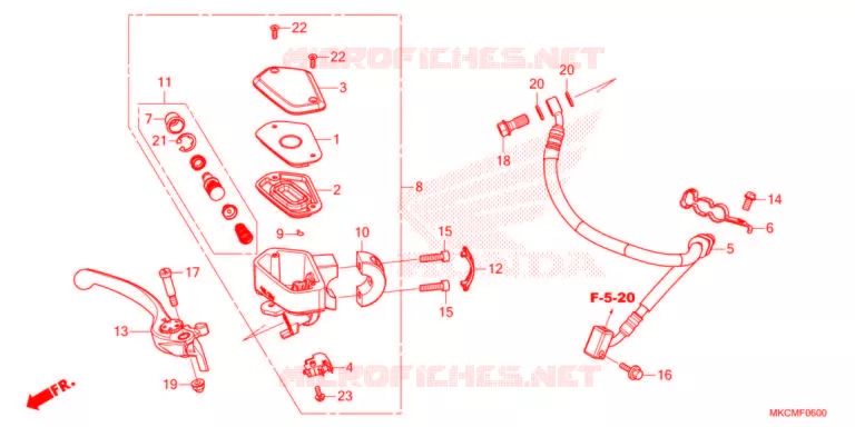 MAITRE CYLINDRE DE FREIN AVANT Honda MOTO 1800 GOLD-WING 2021  GL1800DAM